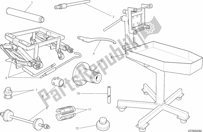Alle onderdelen voor de Werkplaatsgereedschap (frame) van de Ducati Hypermotard SP 821 2015